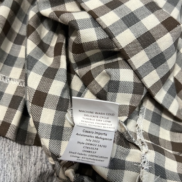 Edgehill Collection Plaid Peter Pan Collar Short Sleeve A-Line Dress - Picture 9 of 11